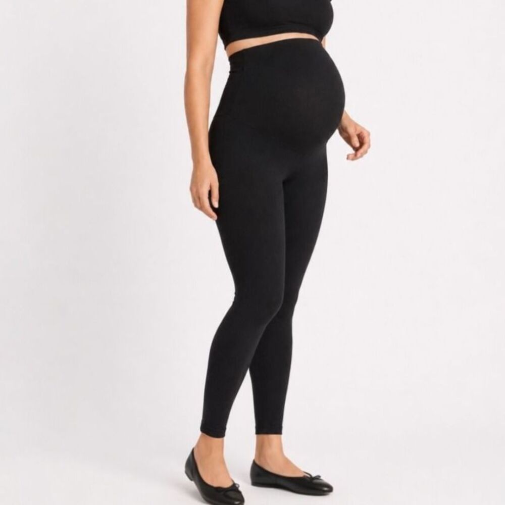 BLANQI Everyday Maternity Belly Support Leggings Women's Small Black OverBump